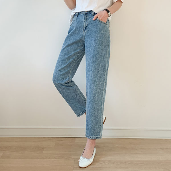 Rookie shirring hidden banding denim pants (S-XL)