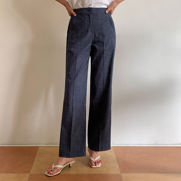 <font color="bb4b57"><b>Limited quantity SALE</b></font><br> Arrow Span Back Banding Wide Pants (S-XL)