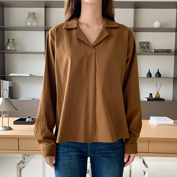 Brick Wrinkle Free Open Kara Shirt