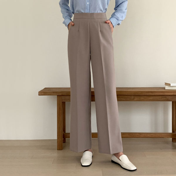 <font color="bb4b57"><b>Limited quantity SALE</b></font><br> Front back banding semi-wide slacks (SL)