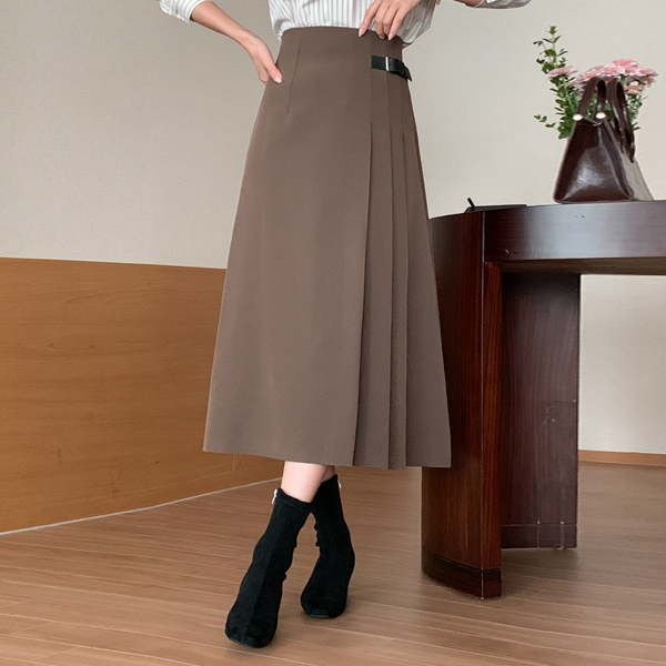 Flui Buckle Pleats Full Skirt (SM)