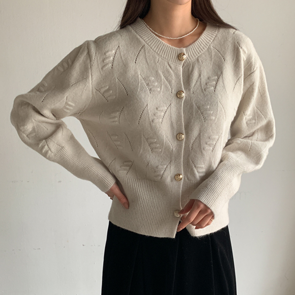 Deer Gold Knit Cardigan