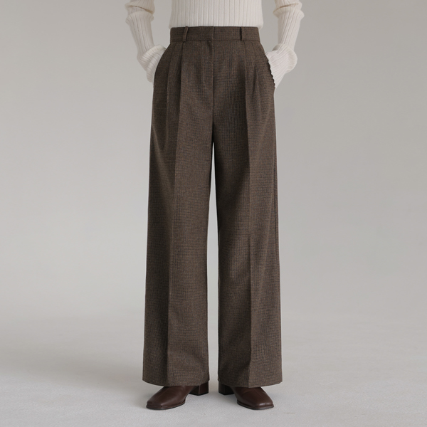 Digo Wool Check Wide Slacks (SL)