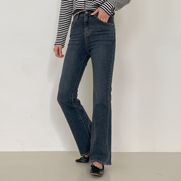 pie Banding Boot cut Denim Pants(S-XL)