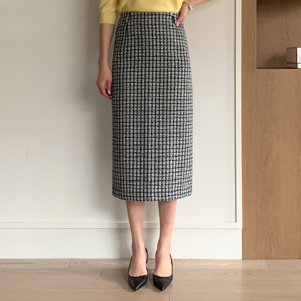 Aileo Wool Tweed Hline Skirt(SL)