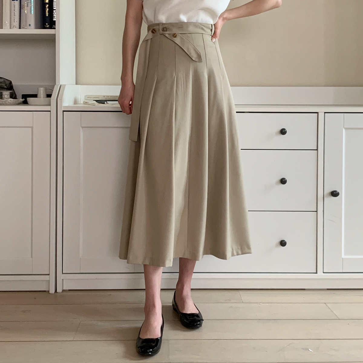 Code Belt Pleated skirt(SL)