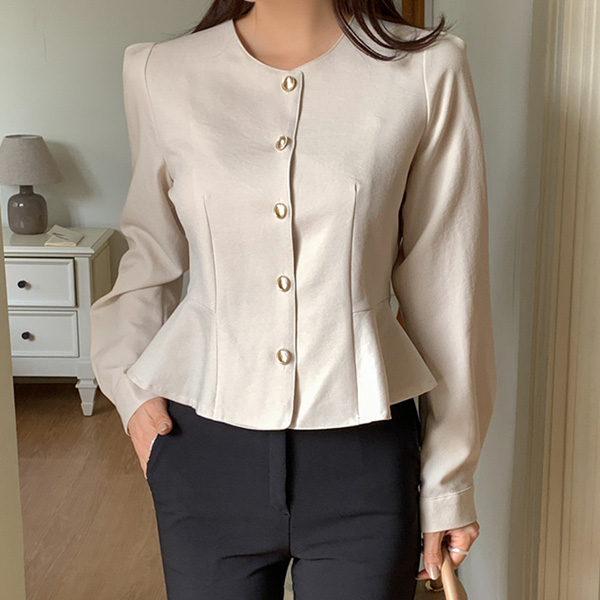 Gold Ring Peplum Blouse