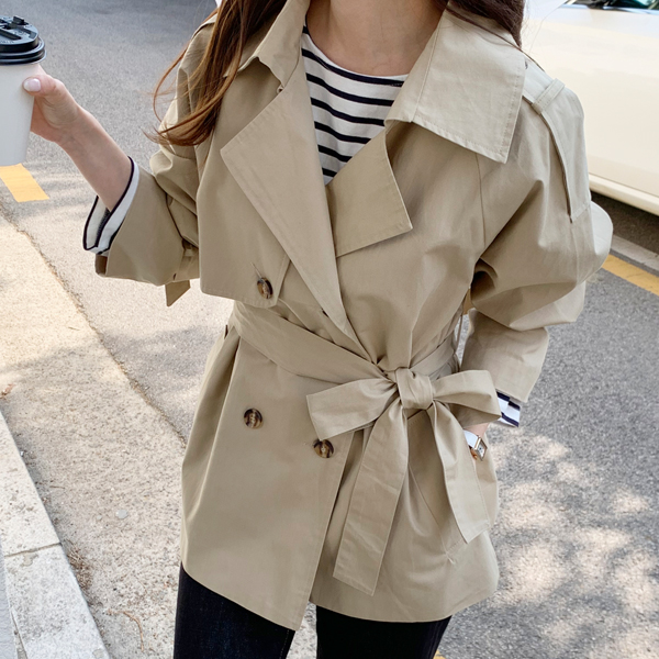 Natural Classic Harp Trench Coat