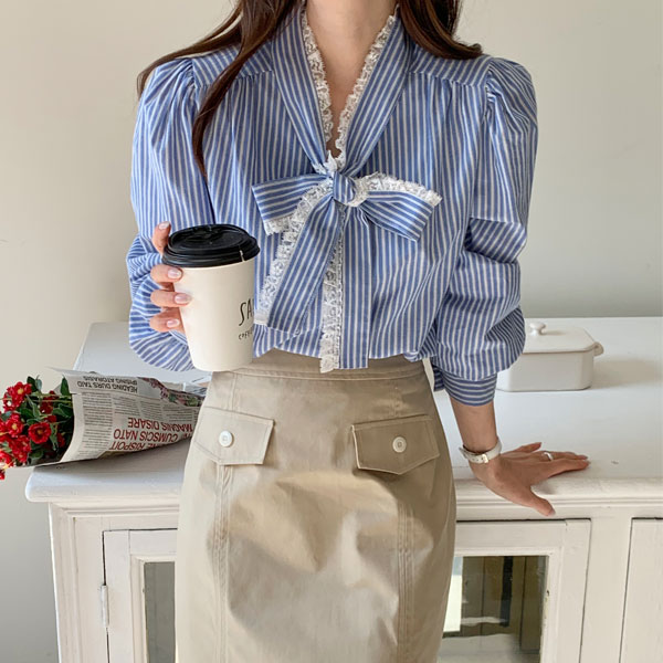 Blanche Stripe Tie Blouse