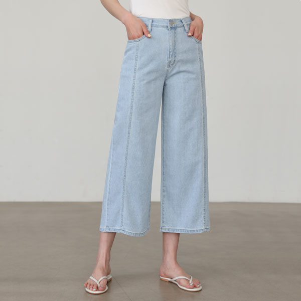 Perfect fit 7-part wide denim pants (SL)