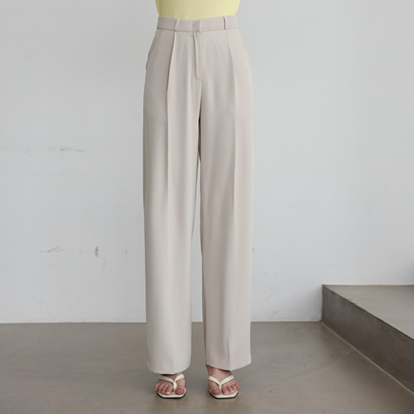 <font color="#810100"><b>[Made]</b></font> Cool Touch Summer Attachment Charang Pin Tuck Slacks