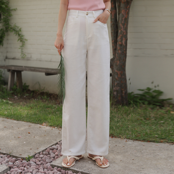 3TYPE Cooling Linen Banding Wide Pants