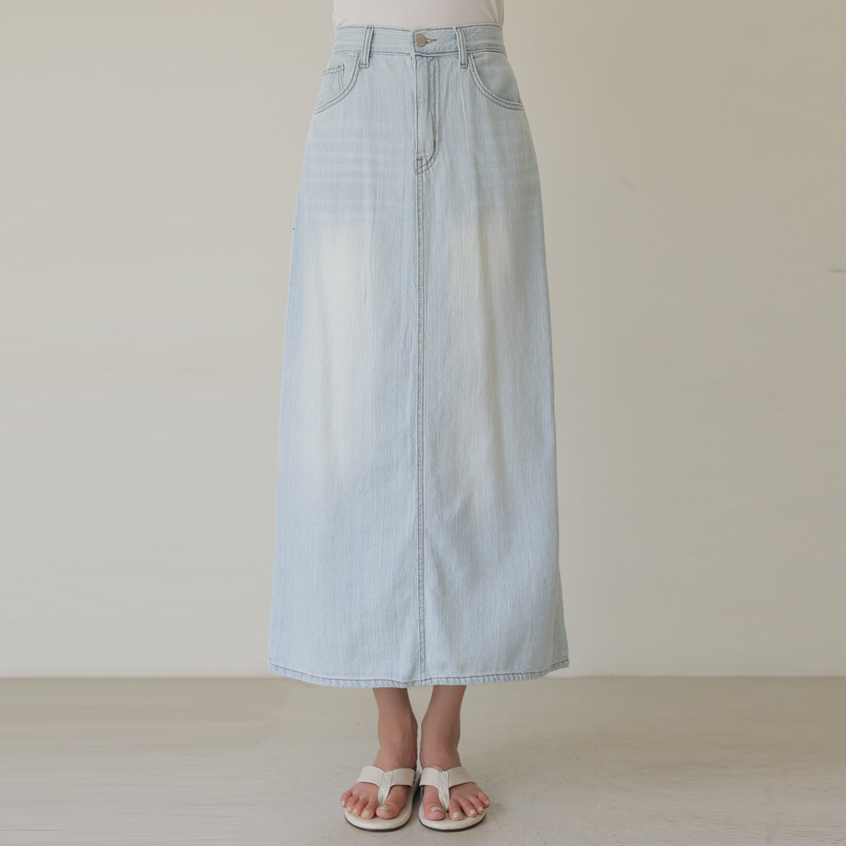 Summer Cool Maxi Hline Denim Skirt