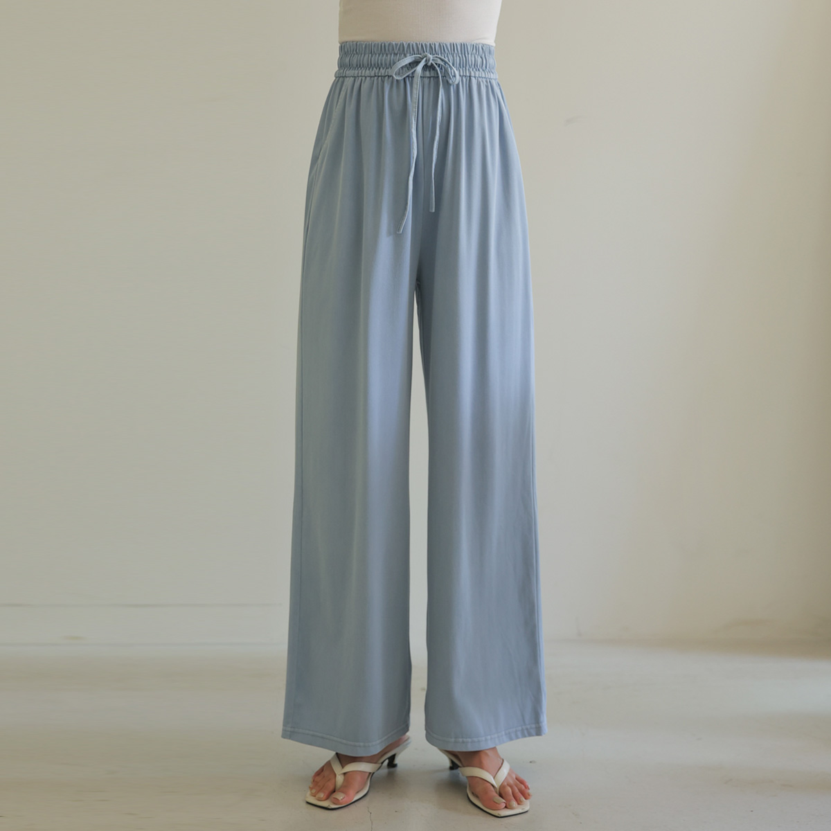 2TYPE COOL RAYON BANDING WIDE PANTS