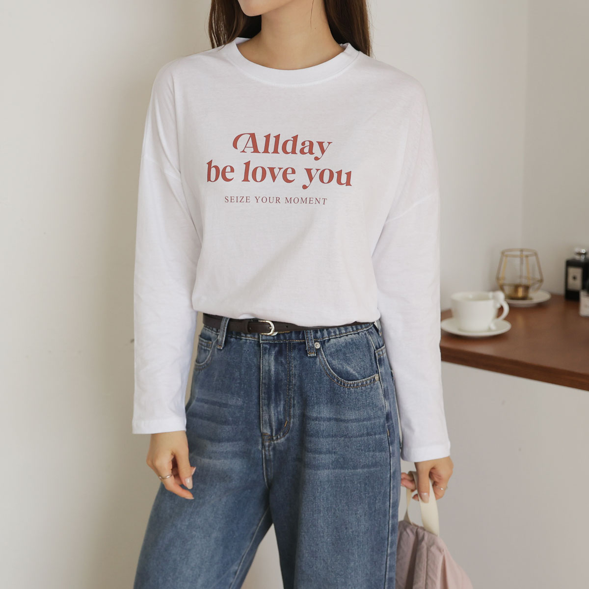 All Day Lettering Long-sleeved T-shirt