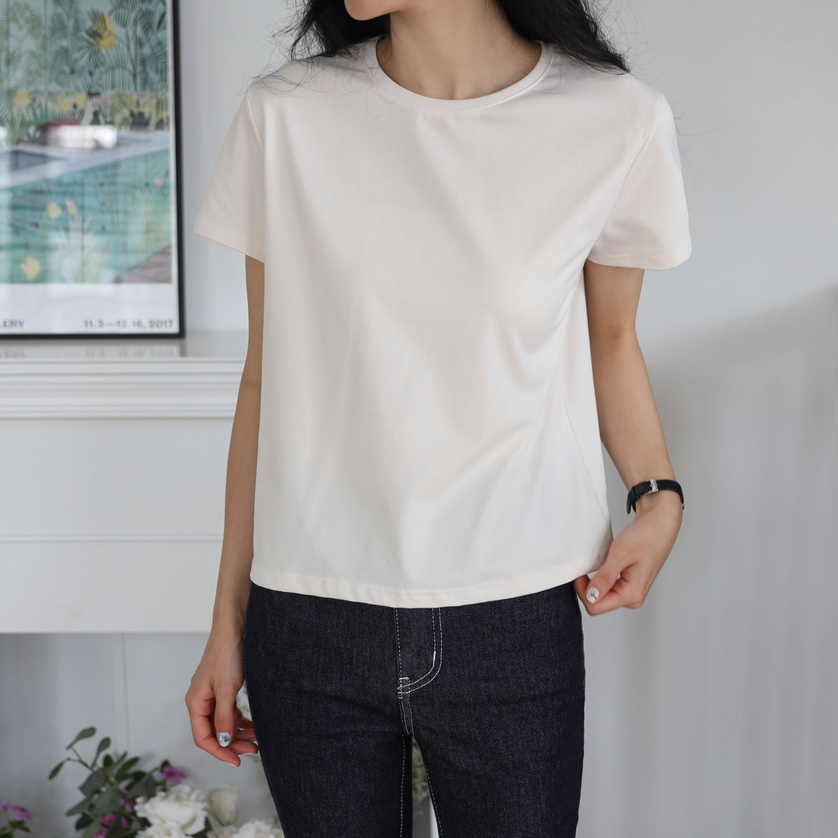 Smooth Moisture Round Short T-shirts (Cooling Material)