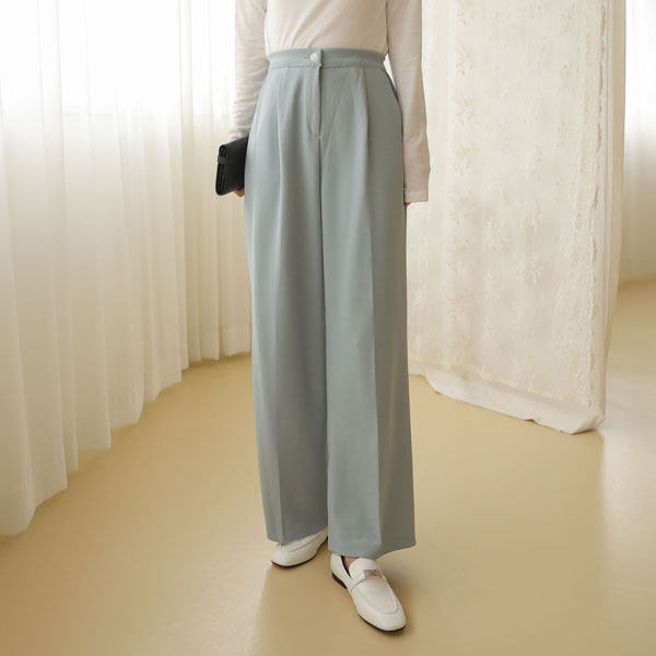 <font color="bb4b57"><b>Limited quantity SALE</b></font><br> 9/10 sleeves soft wide slacks (band waist) (S-XL)