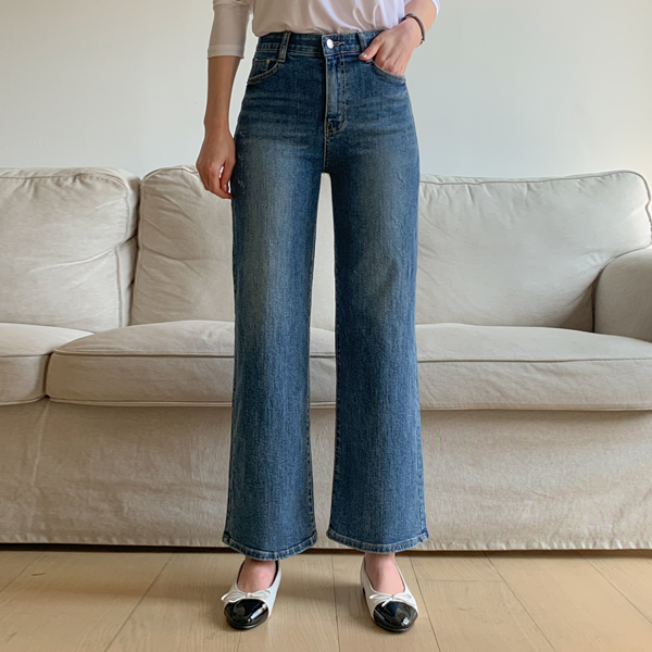 Elson Hidden Banding Semi-Wide Denim Pants (SL)