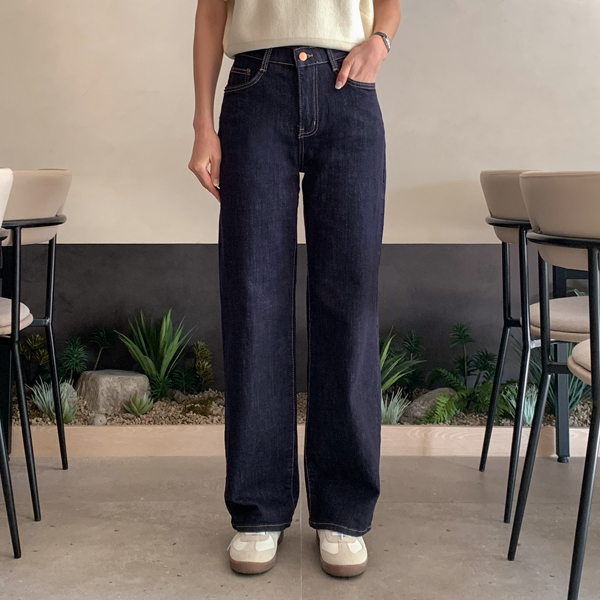 Days Banding Span Straight Raw Denim Pants (S-XL)