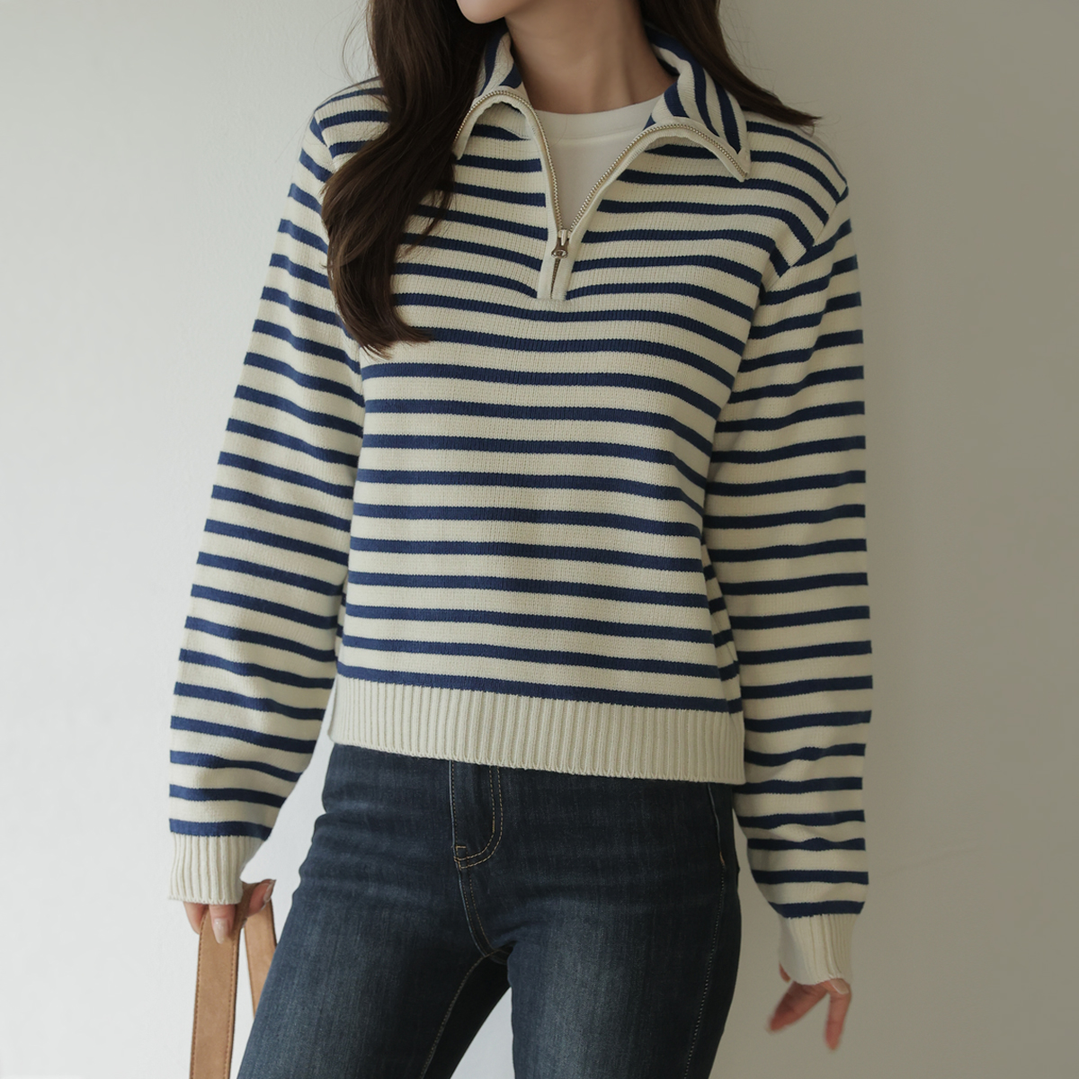 Ever Stripe Half-zip Knit