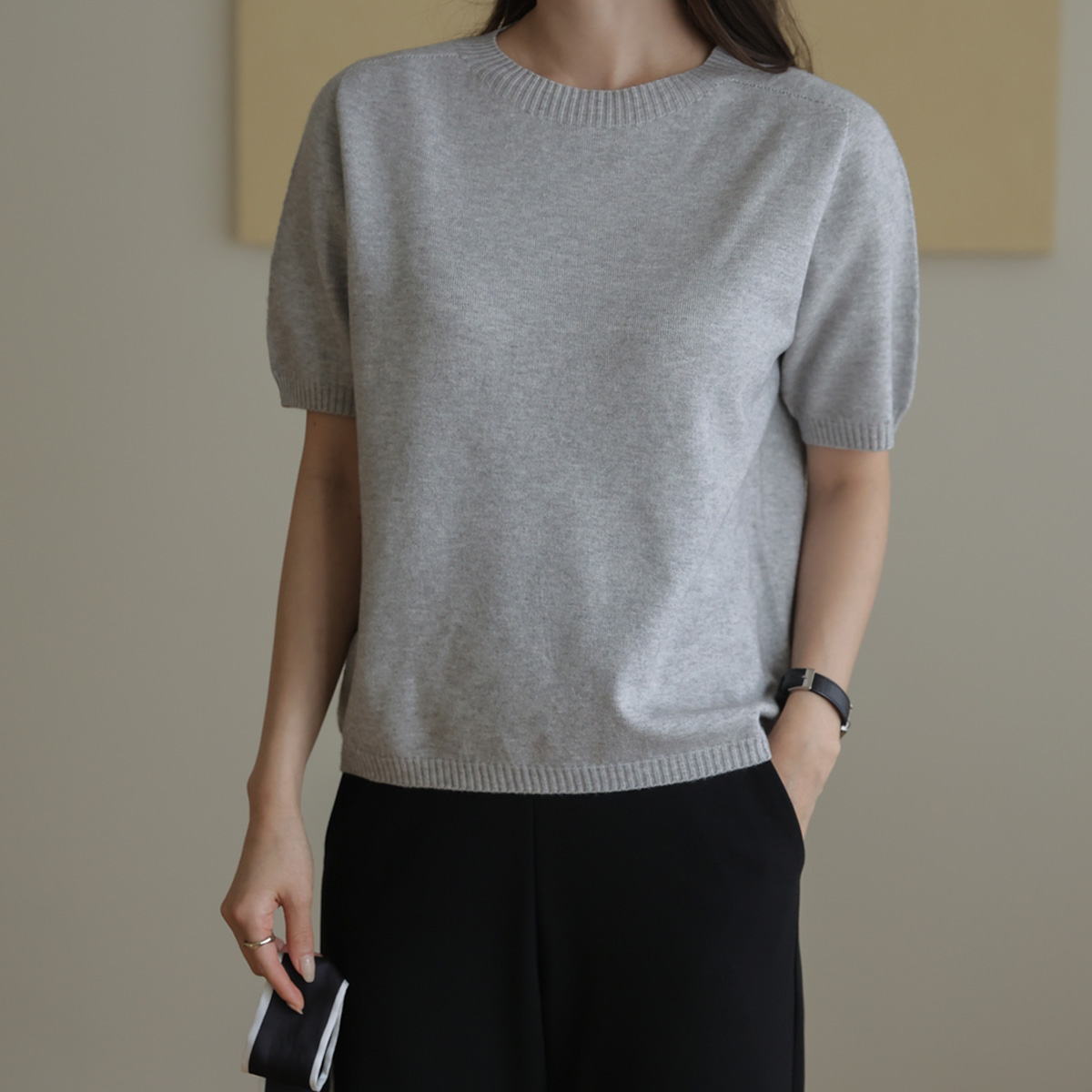 Soft touch short sleeve knit