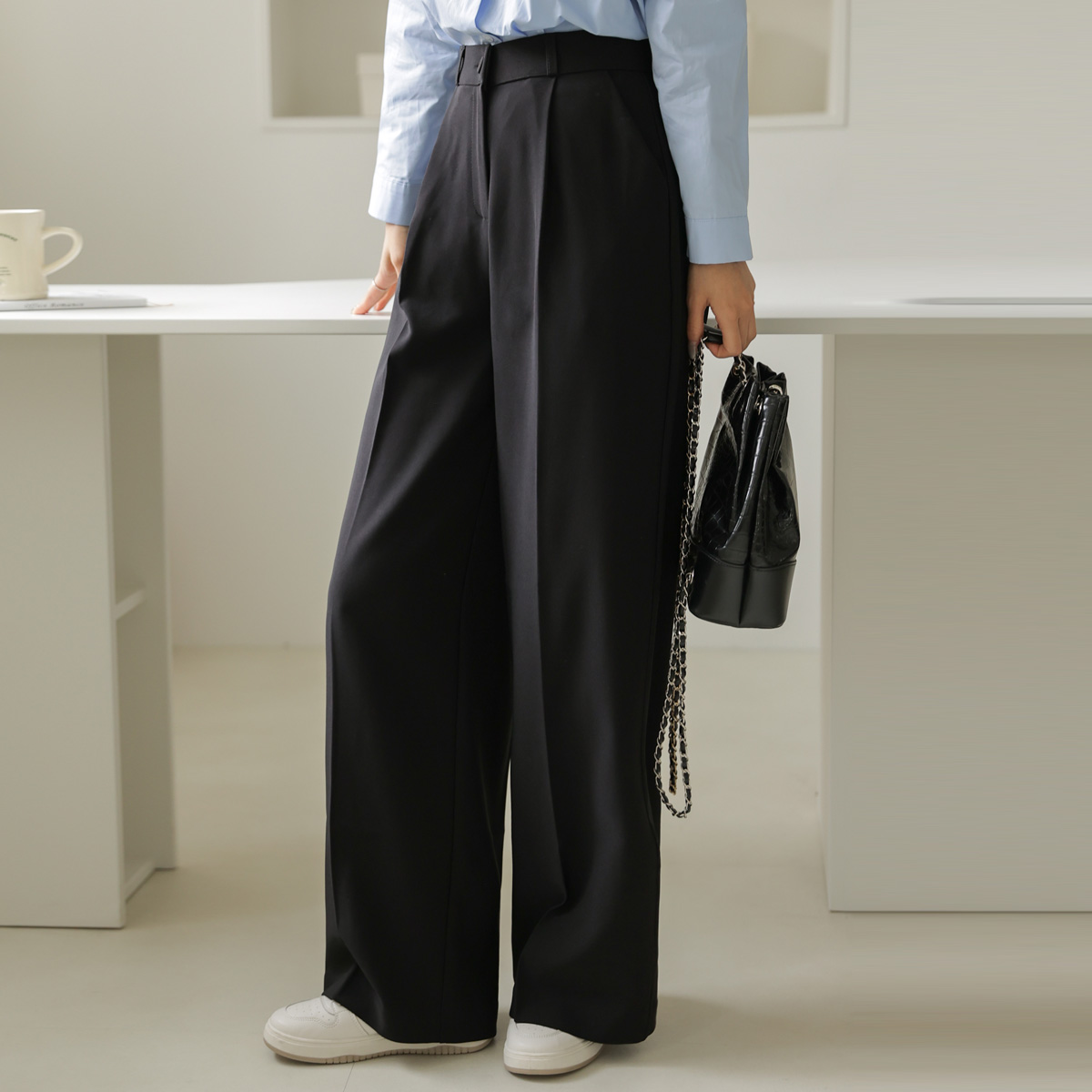 3TYPE Modern Pintuck Wide Slacks