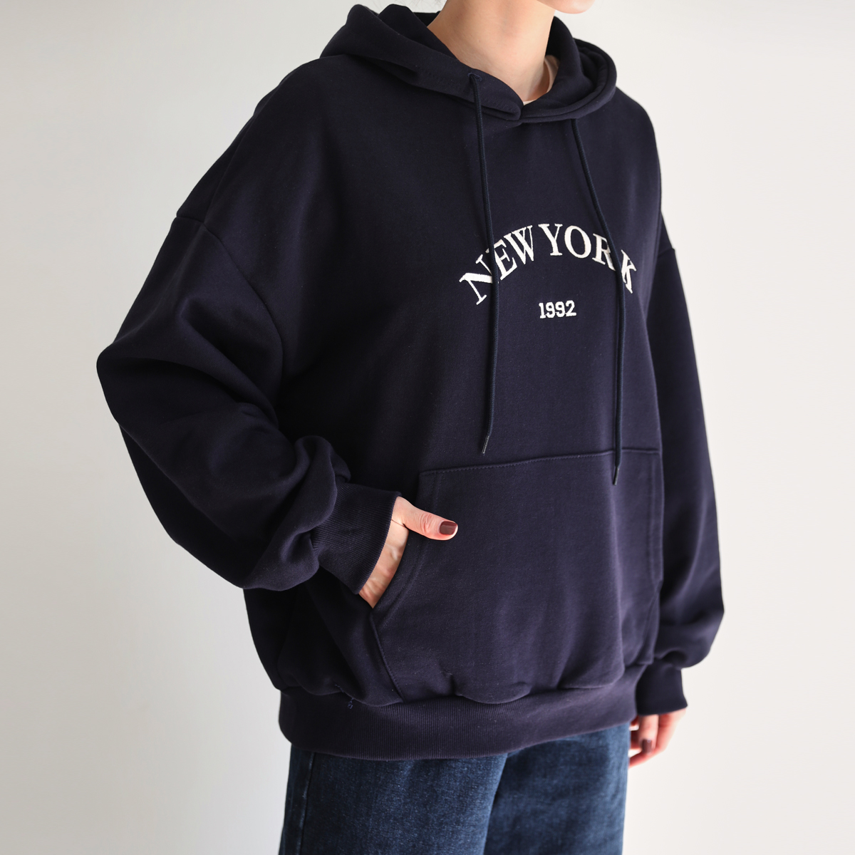 New York embroidery loose fit Hood