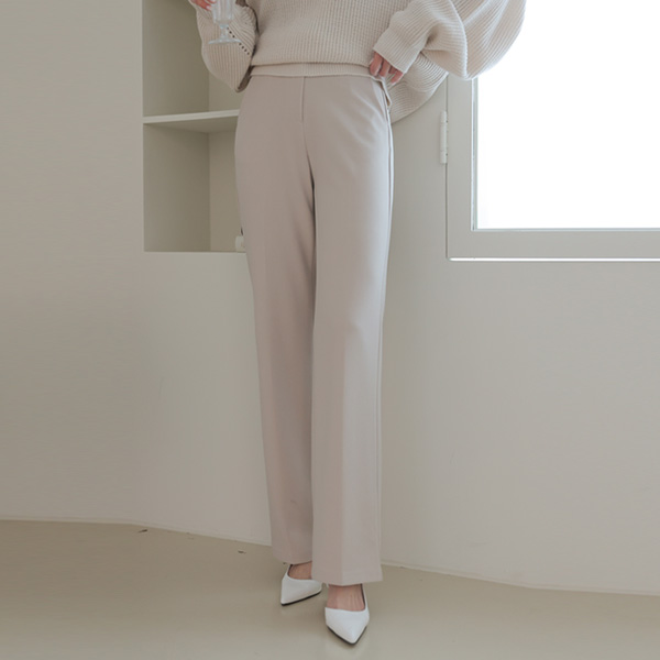 Leisurely and pretty soft straight wide slacks (SL)