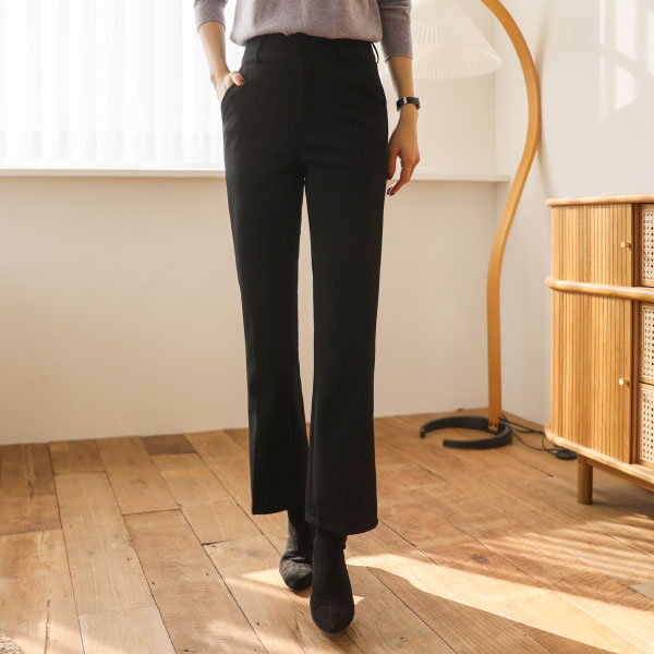 <font color="bb4b57"><b>Limited quantity SALE</b></font><br> 3type Two button high waist bootcut slacks (lining fleece)