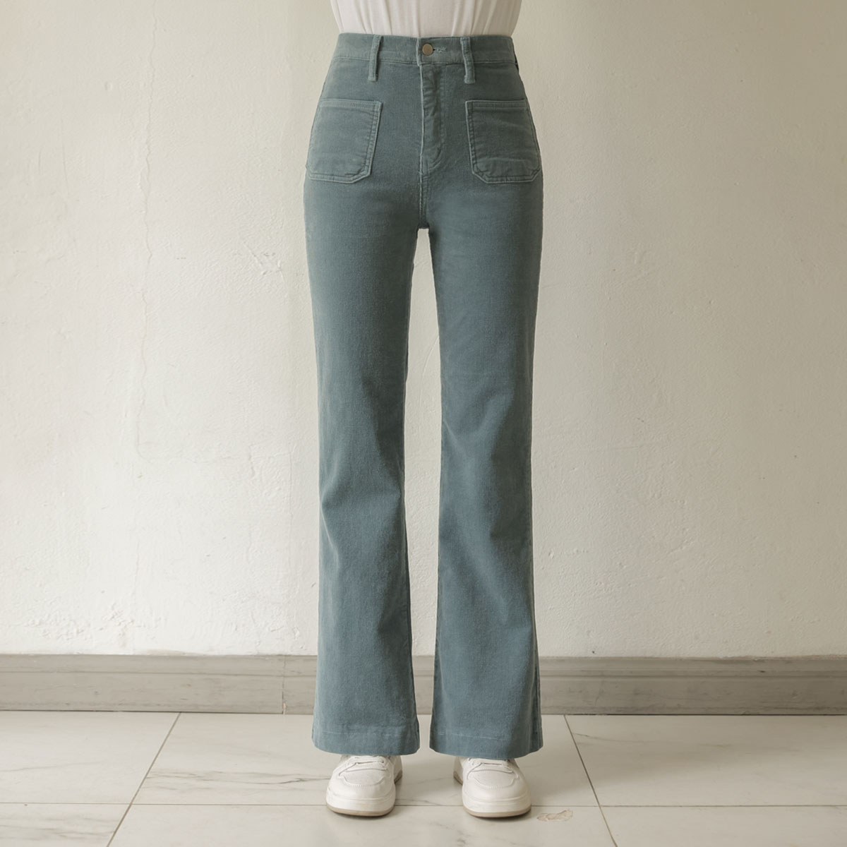 Mini Pocket Corduroy Bootcut Pants