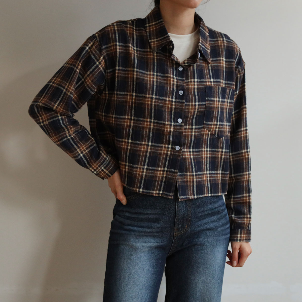 Seed Peach Crop Check Shirt