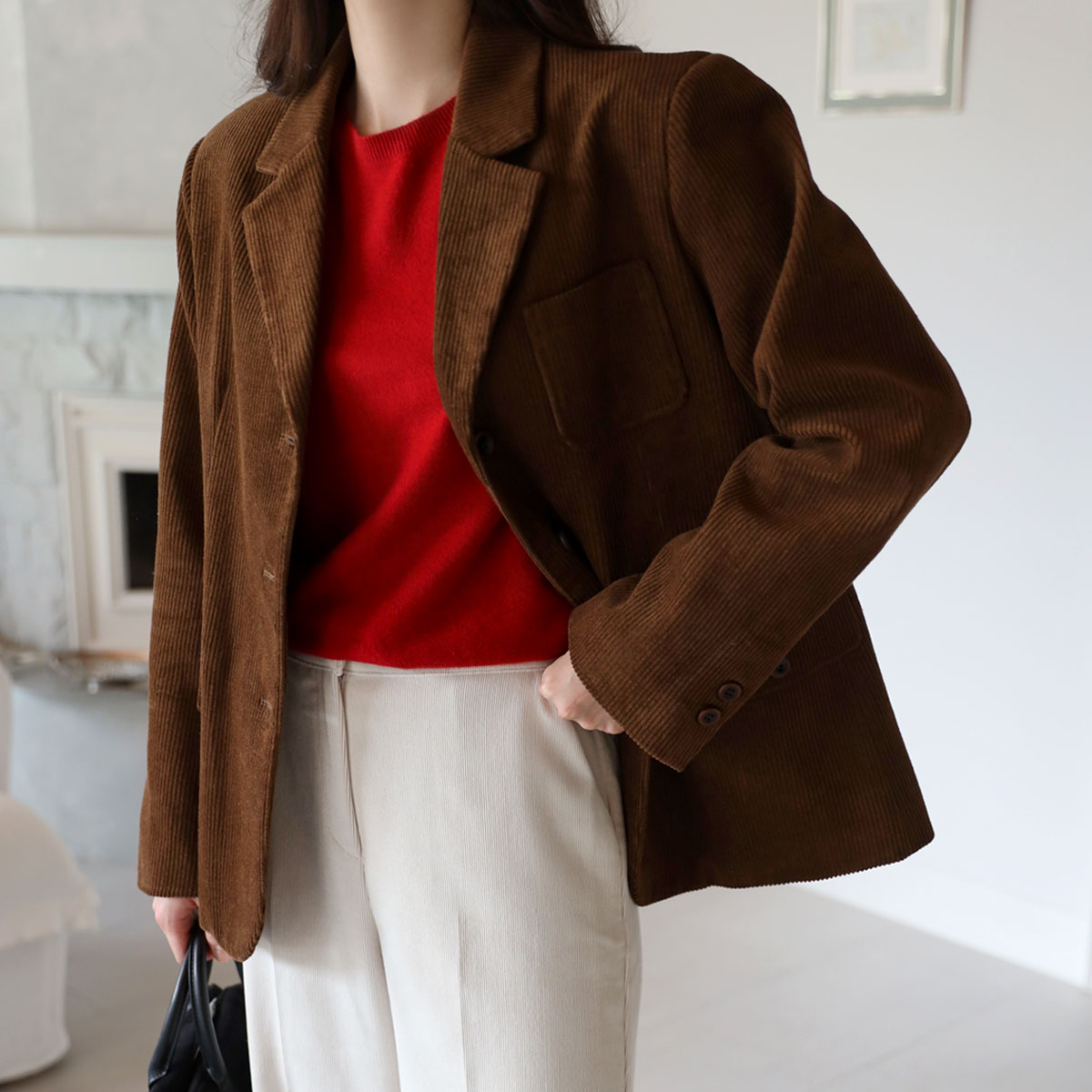 mocca corduroy boxy jacket