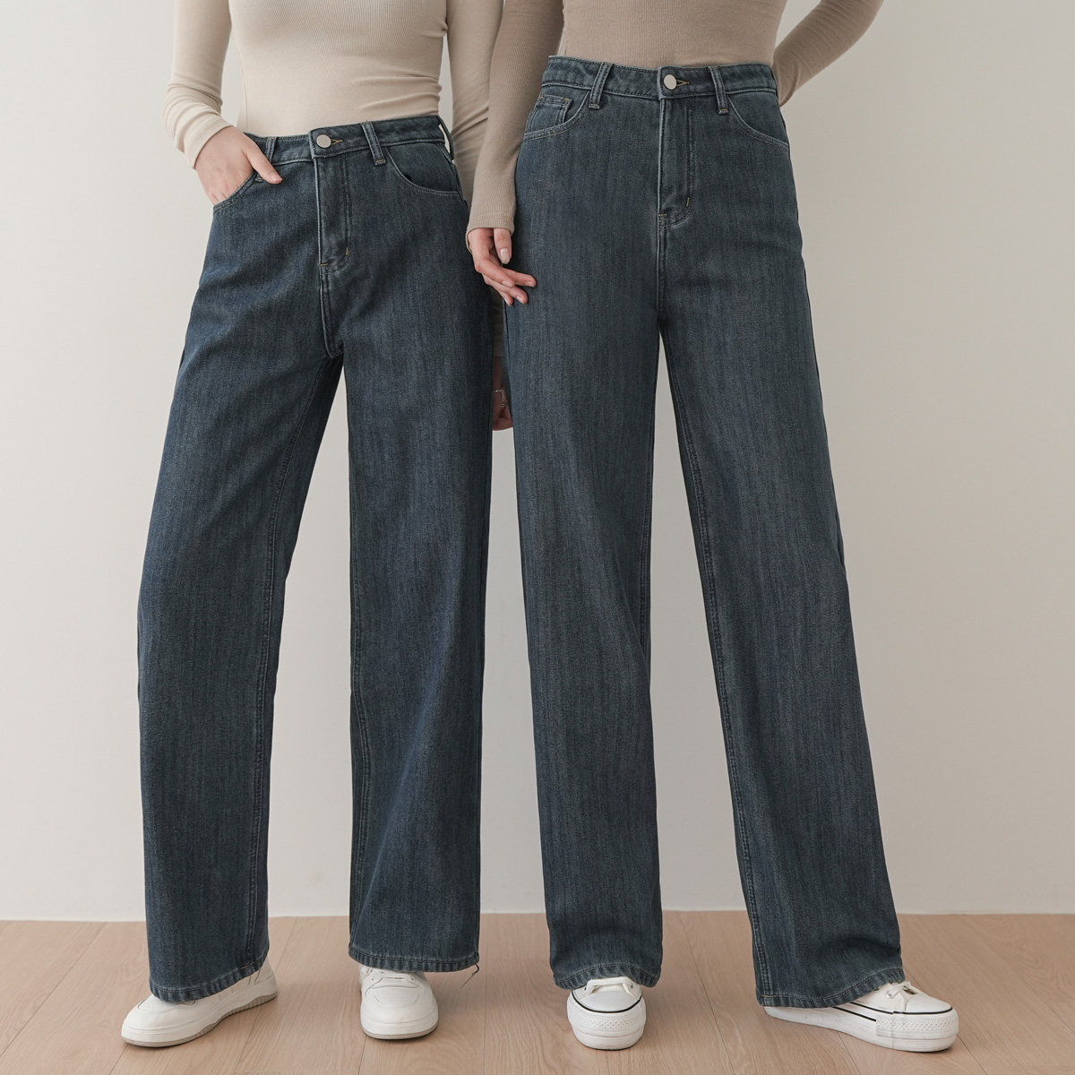 2TYPE TANTAN SOFT ROUGH-FIT WIDE DENIM PANTS