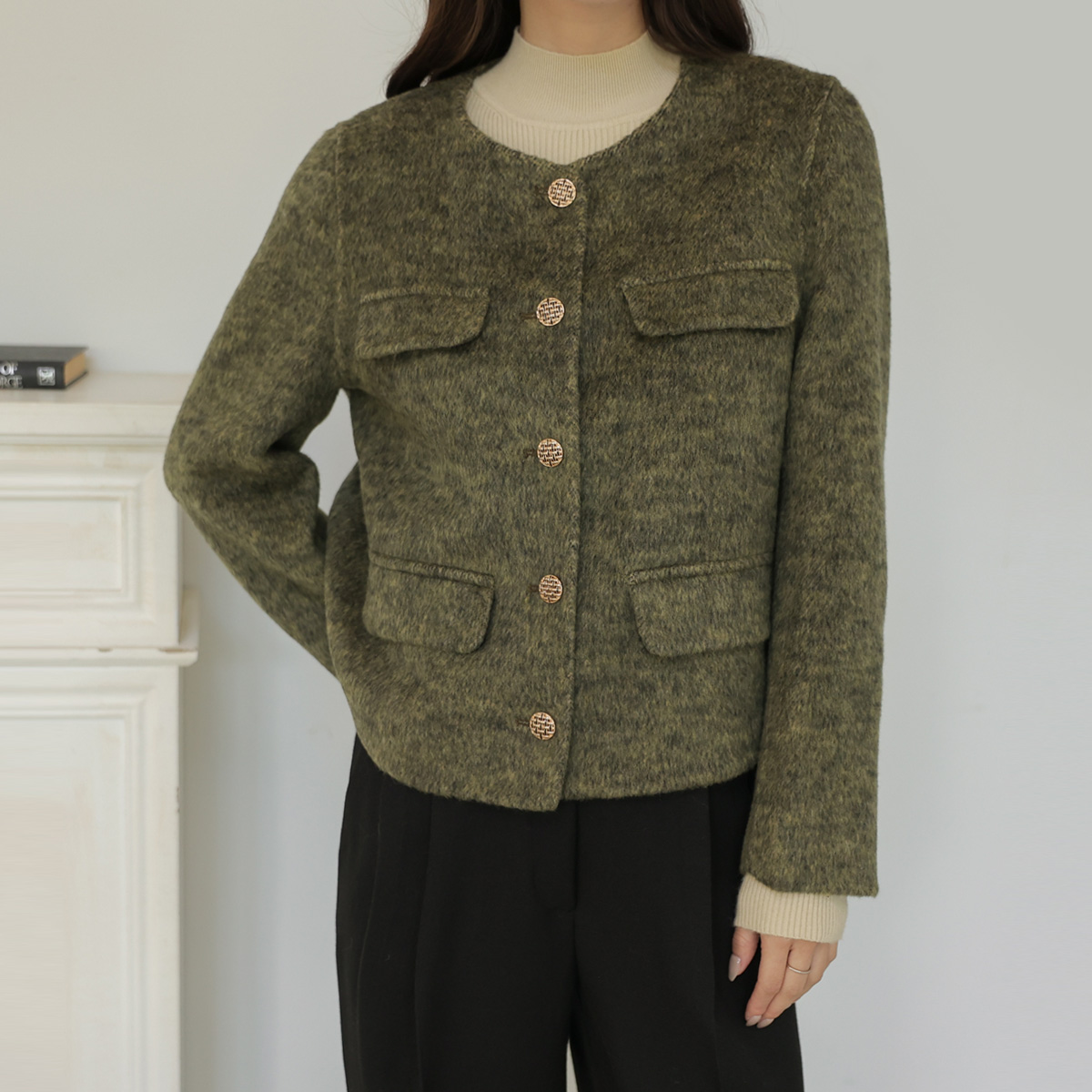 Enne Pocket Wool Handmade Jacket (Wool 74%)