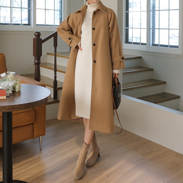 <font color="bb4b57"><b>[Limited-time discount]</b></font> Much Wool Robe Long Coat (wool 30%)