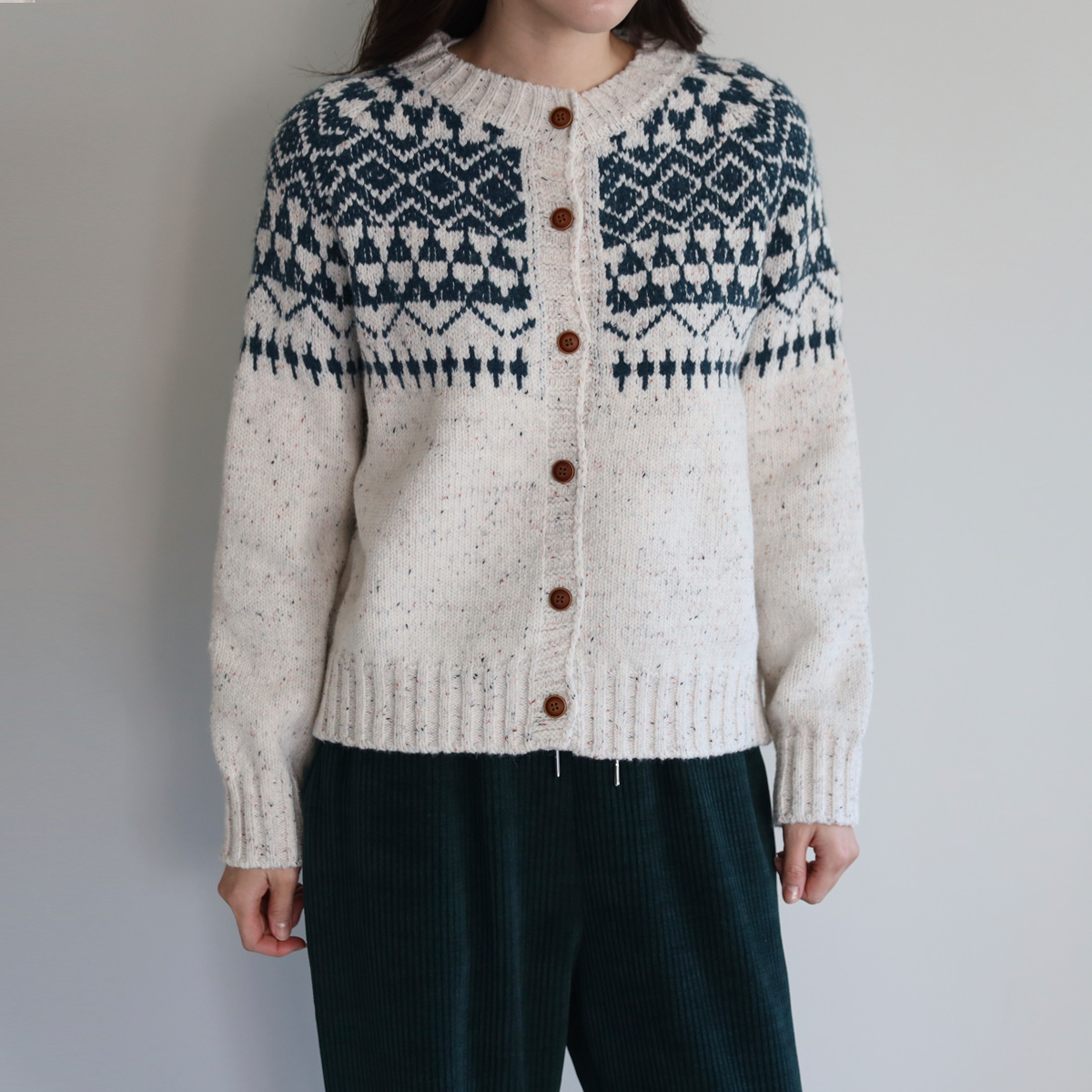 Loro Argyle Knit Cardigan (Wool8)