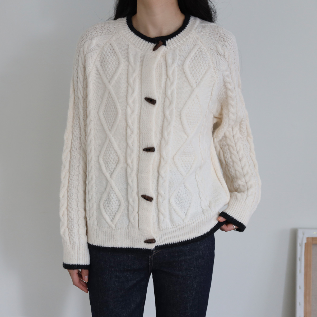 Cable duffle knit cardigan