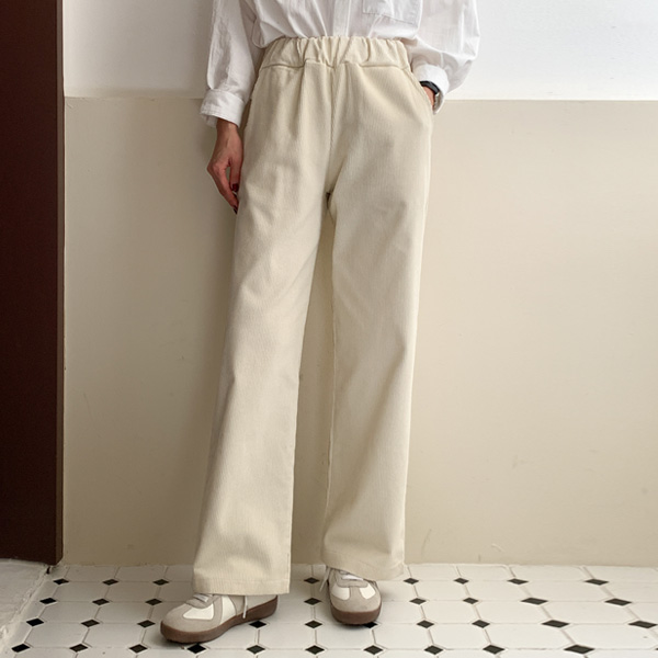 Road Corduroy Banding Wide Pants