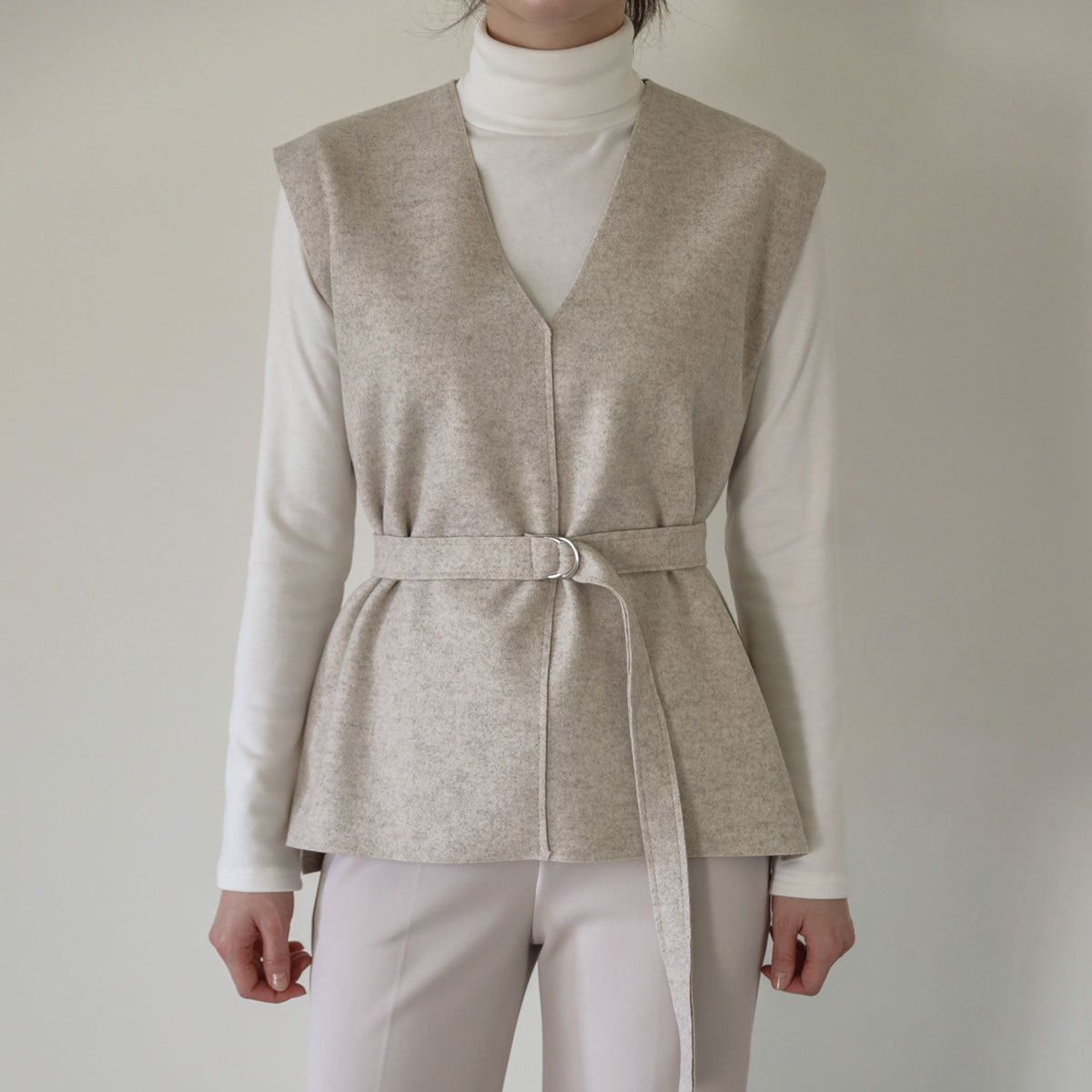 Wool layered Vest (BeltSET)