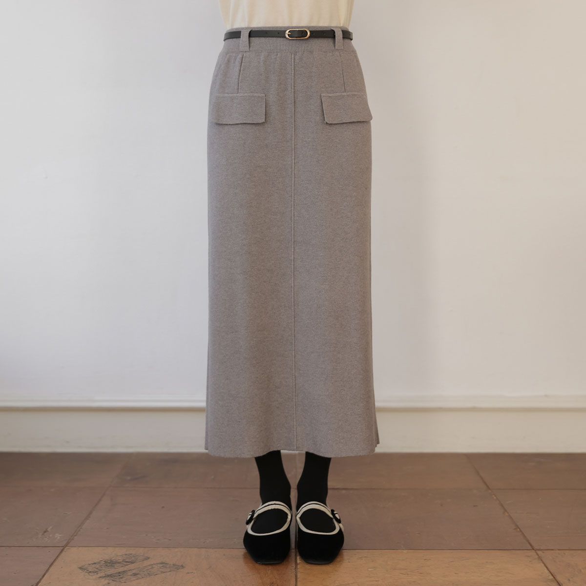 Belt set Hline knit skirt