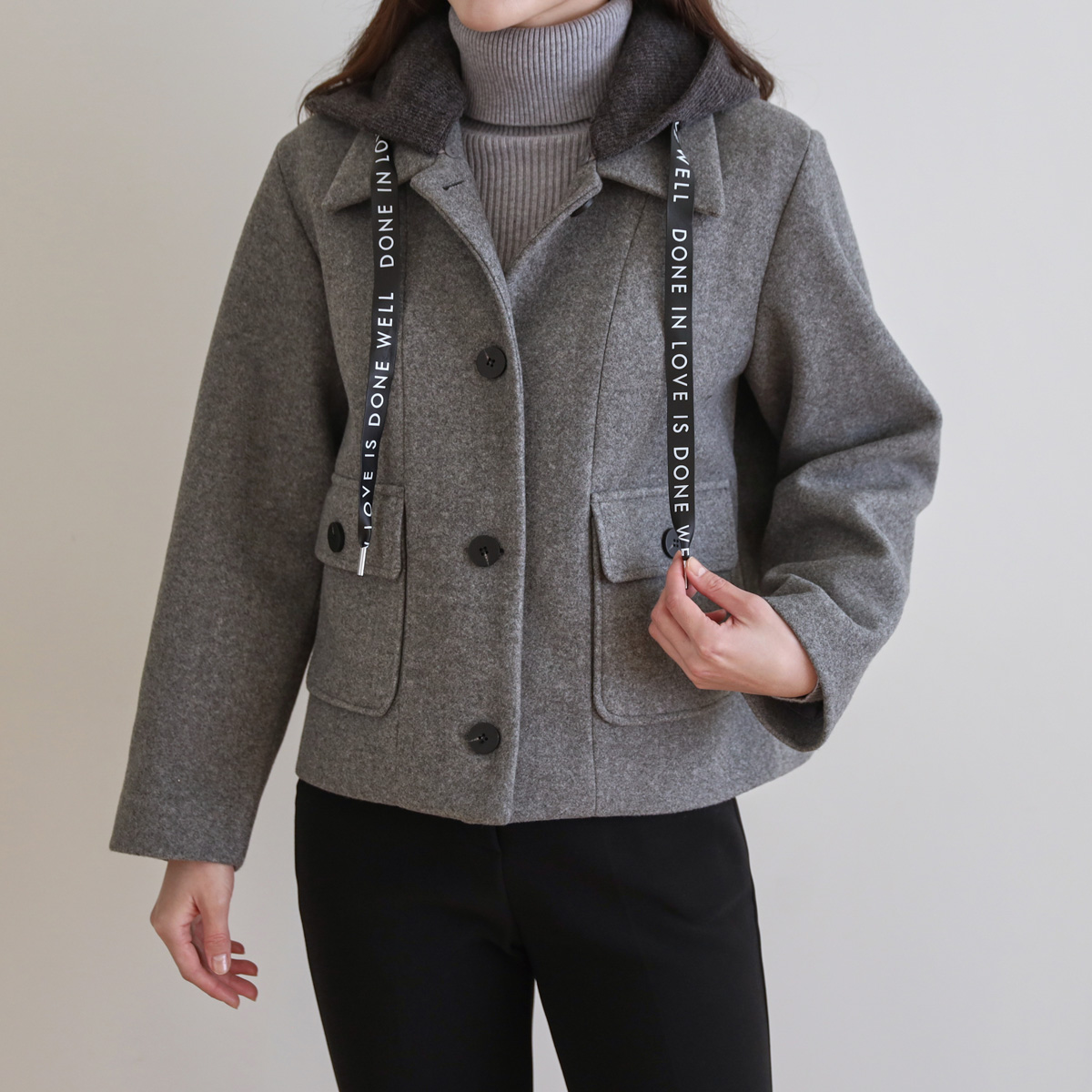 Freeze Hood Warmer Layered Wool Jacket