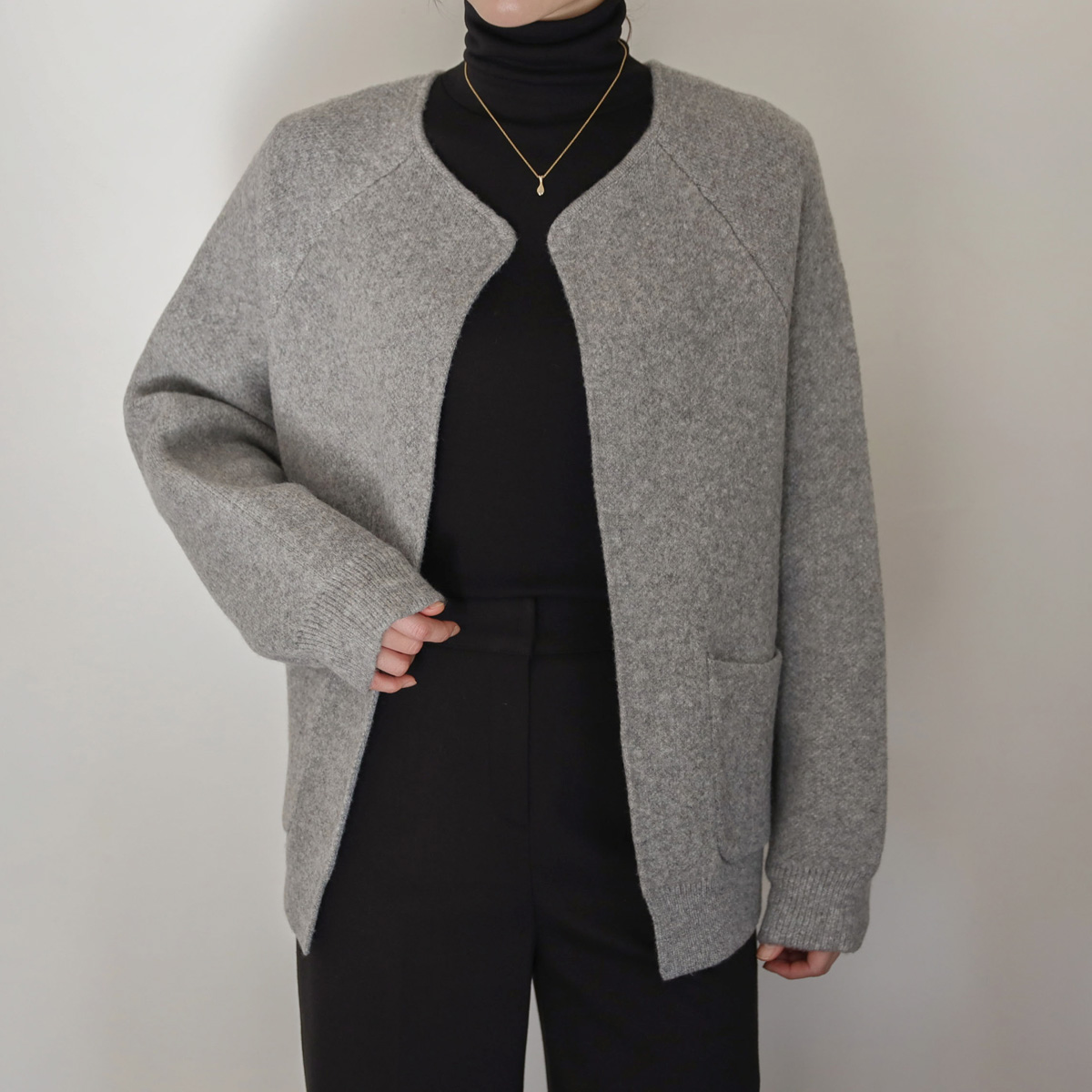 Open Knit Cardigan Jacket (Wool50)