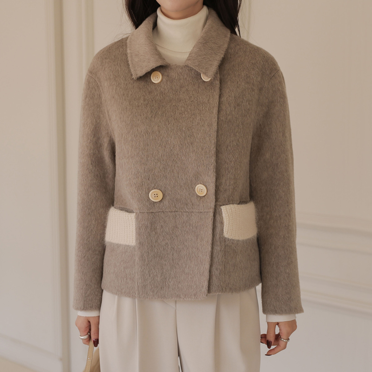 Merino Wool Pocket Handmade Coat (100% Merino Wool)