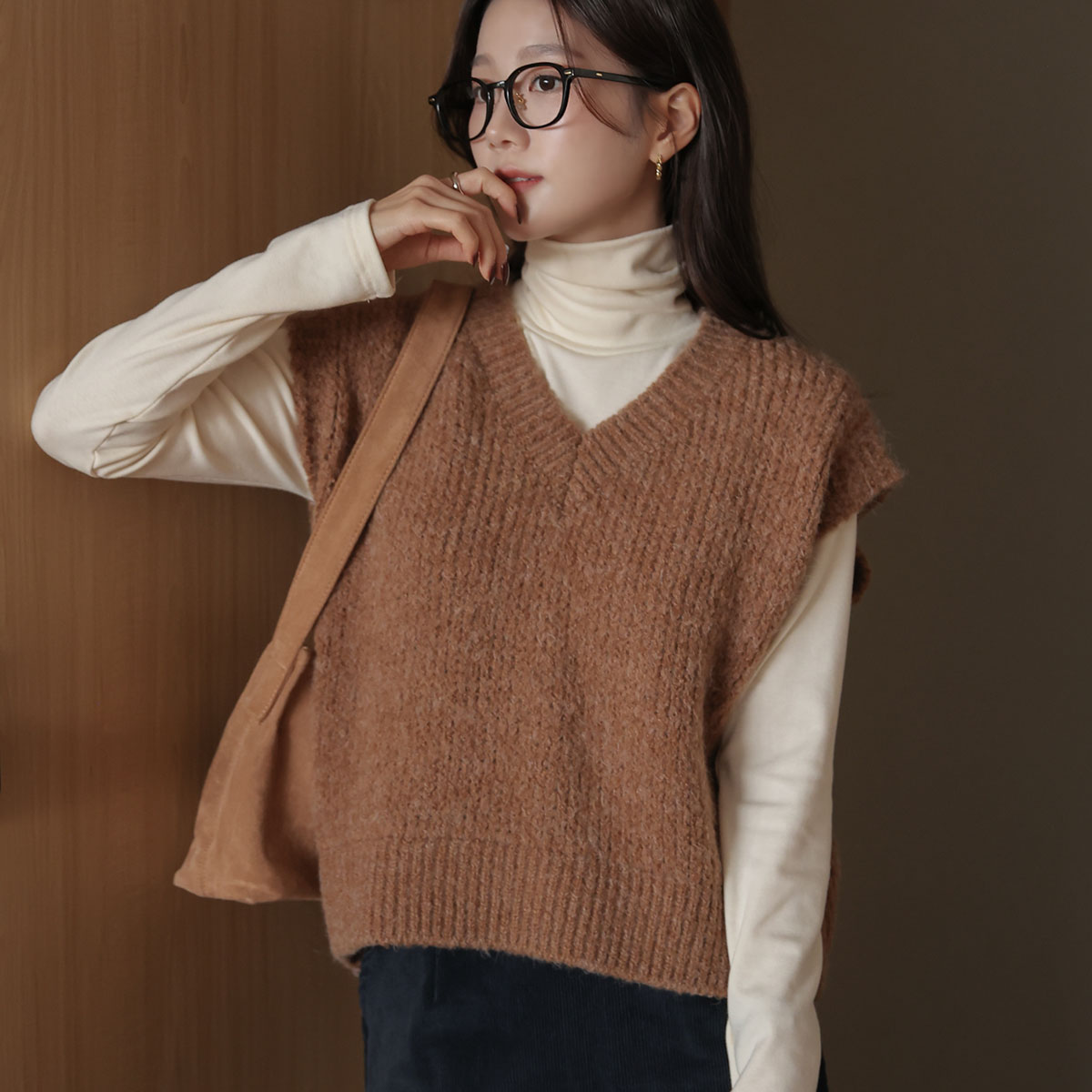 Caramel Alpaca Knit Vest