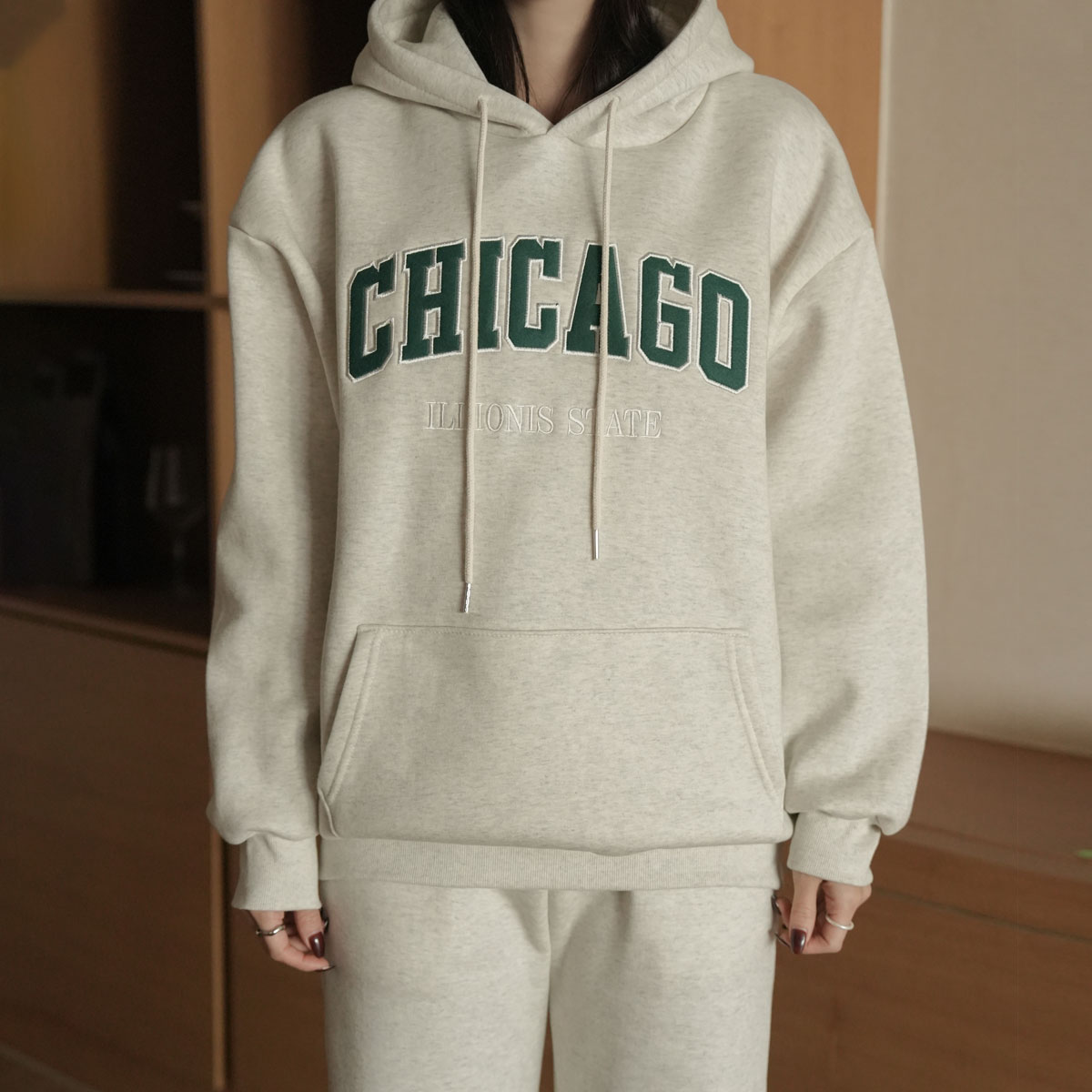 Chicago Hood Jogger Napping Top and Bottom Set