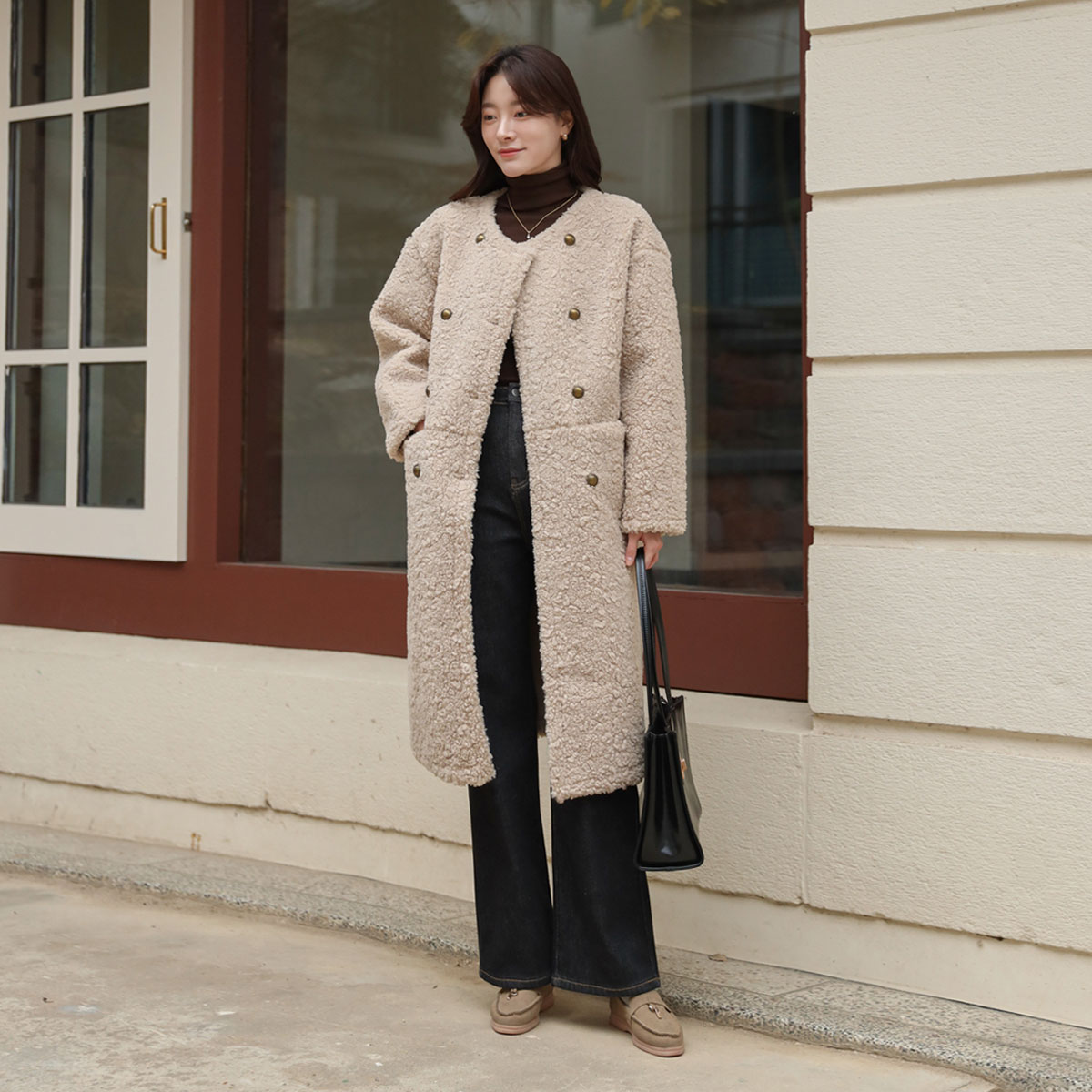 <font color="bb4b57"><b>[Limited-time discount]</b></font> Poggle Double-button Long coat