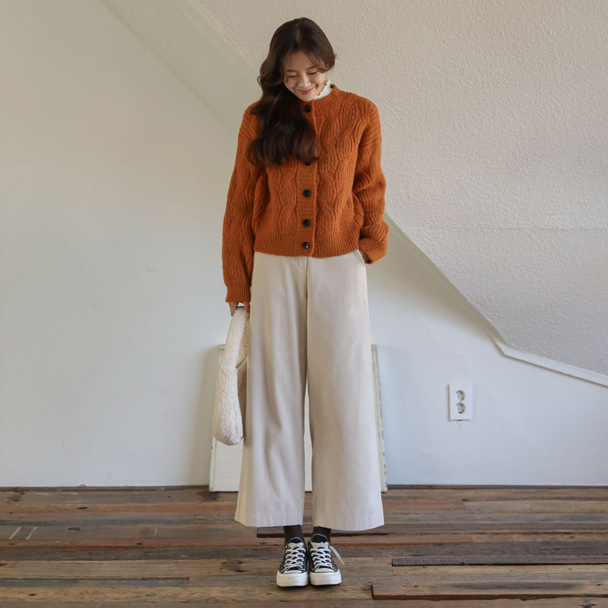 Cammy 9-part corduroy banding pants