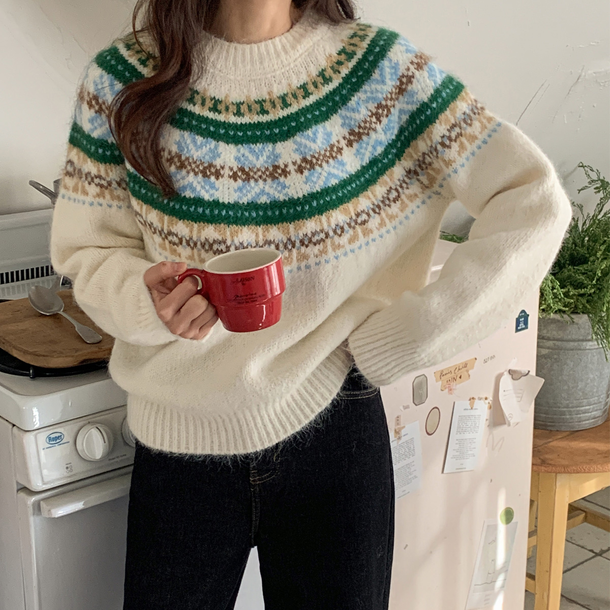 Snow Nordic round knit