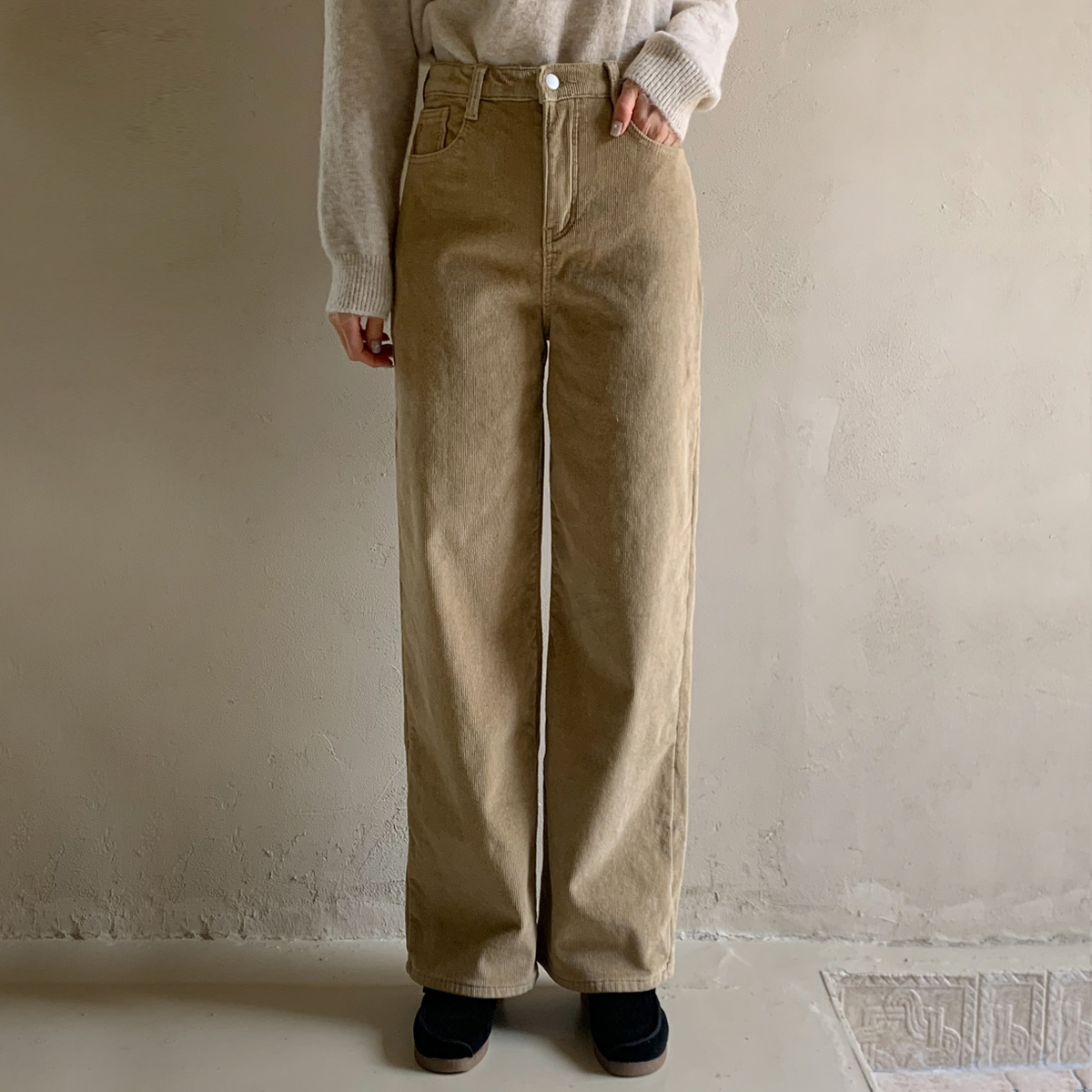 <font color="bb4b57"><b></b></font>2TYPE Perfect Corduroy Fleece Wide Pants (S-3XL)