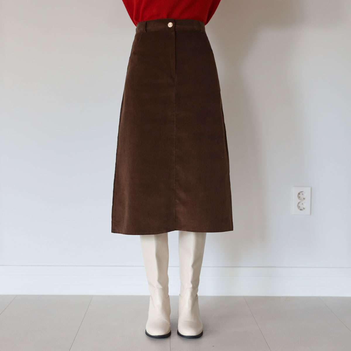 Vintage Corduroy H-line Skirt (Back Banding)